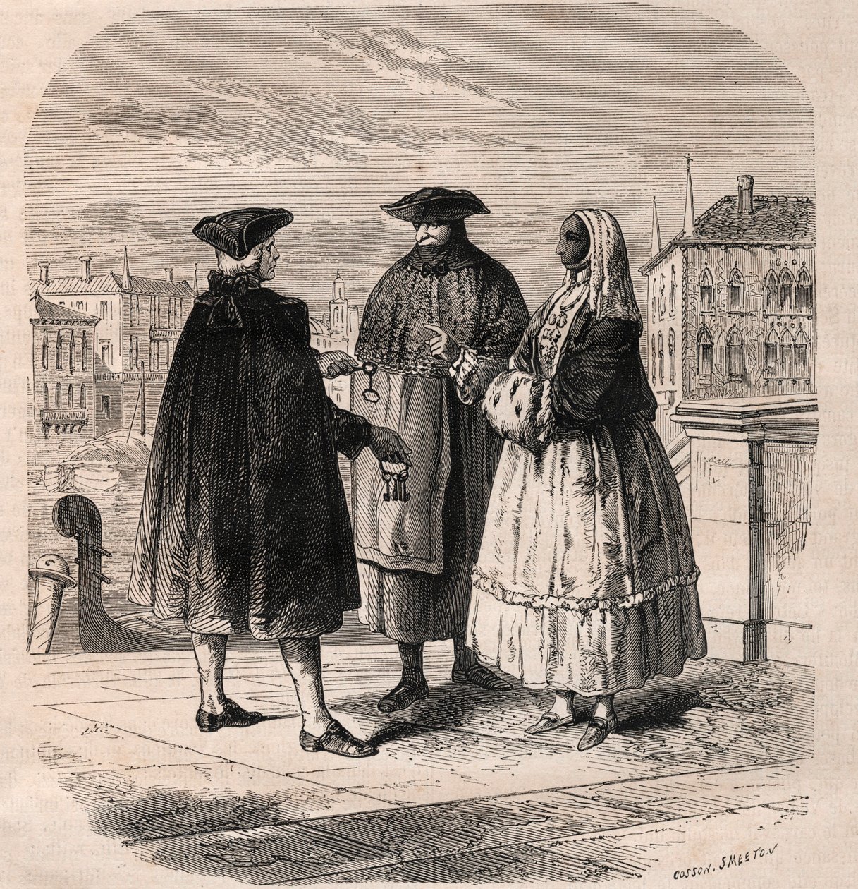 O locatário das salas de teatro em Veneza - desenho de Viollat por Gaetano Zompini (1700-1778) - The Metiers of Venice de Eugene Joseph (after) Viollat