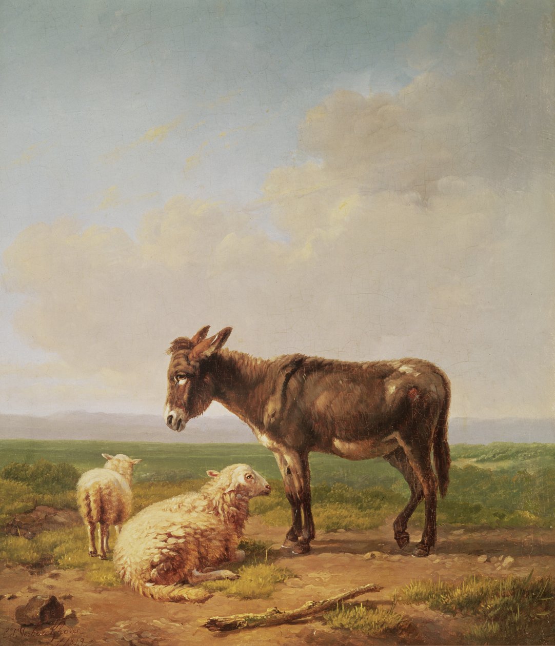 Bunda e Ovelha, 1849 (óleo) de Eugene Joseph Verboeckhoven
