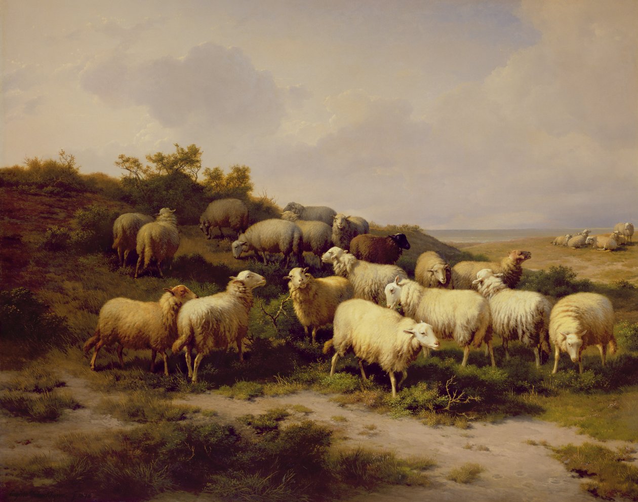 Ovelhas na costa, 1878 de Eugene Joseph Verboeckhoven
