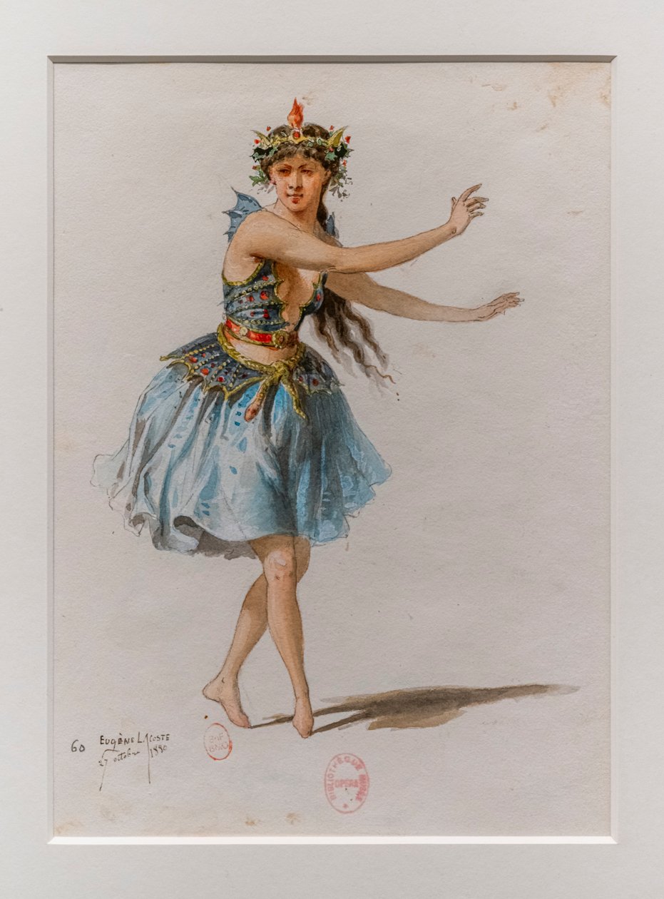 O Korrigane. Ballet de Charles-Marie Widor, modelo de fantasia. 1880, caneta, aguarela e guache sobre papel. de Eugene Lacoste