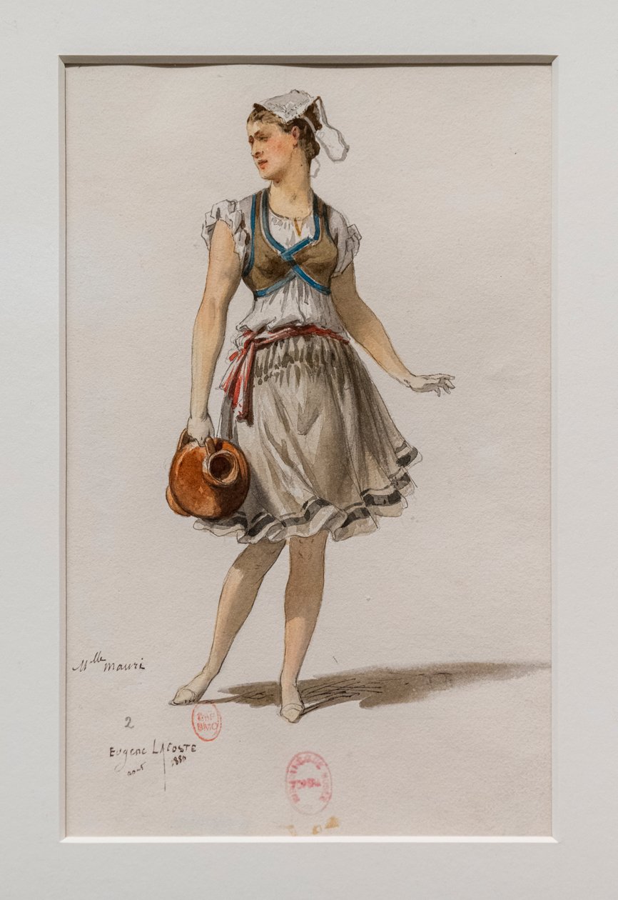 O Korrigane. Ballet de Charles-Marie Widor, modelo de fantasia. 1880, caneta, aguarela e guache sobre papel. de Eugene Lacoste