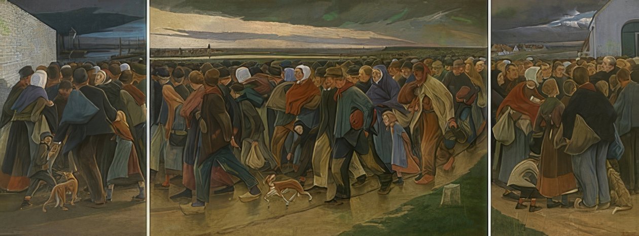 Os emigrantes (tríptico). 1896 de Eugene Laermans