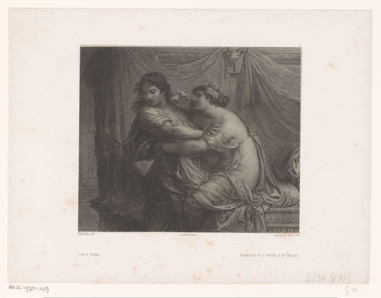 A esposa de José e Potifar Joseph et Putifar (título no objeto) Artistas Antigos e Contemporâneos (título da série) Les artistes anciens et modernes (título da série) de Eugene Leroux