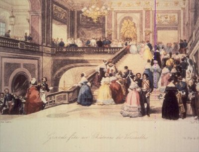 Um Baile no Chateau de Versailles, gravado por Charles Rolls (gravação a cores) de Eugene Louis (after) Lami