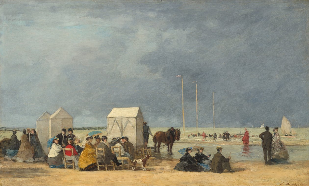 Hora do banho em Deauville, 1865. de Eugene Louis Boudin