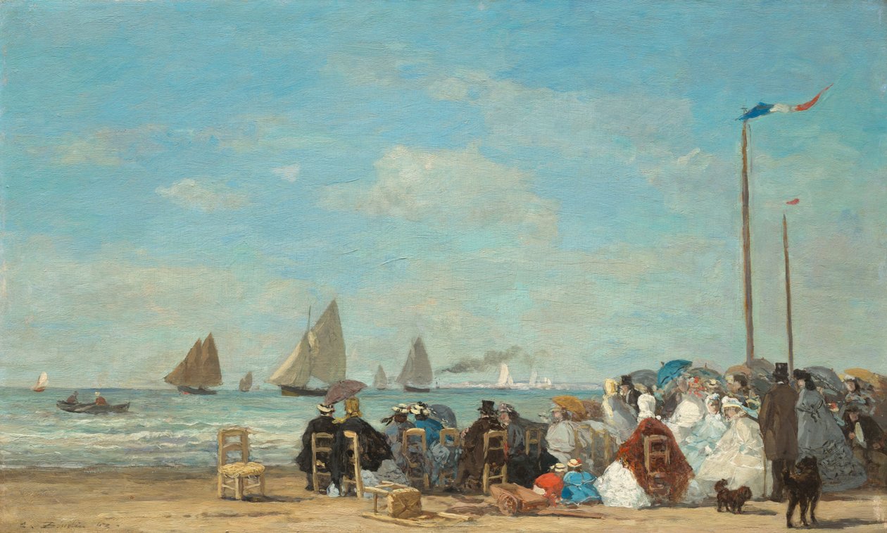 Cena da praia em Trouville, 1863. de Eugene Louis Boudin