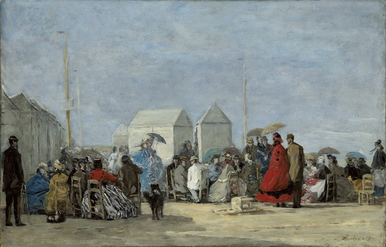 Cena de praia em Trouville; Cena de praia em Trouville, 1864 de Eugene Louis Boudin