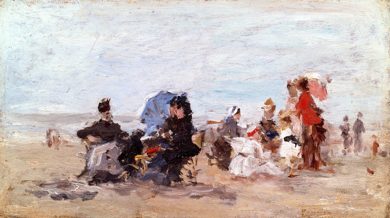 Praia perto de Deauville, c.1874 de Eugene Louis Boudin