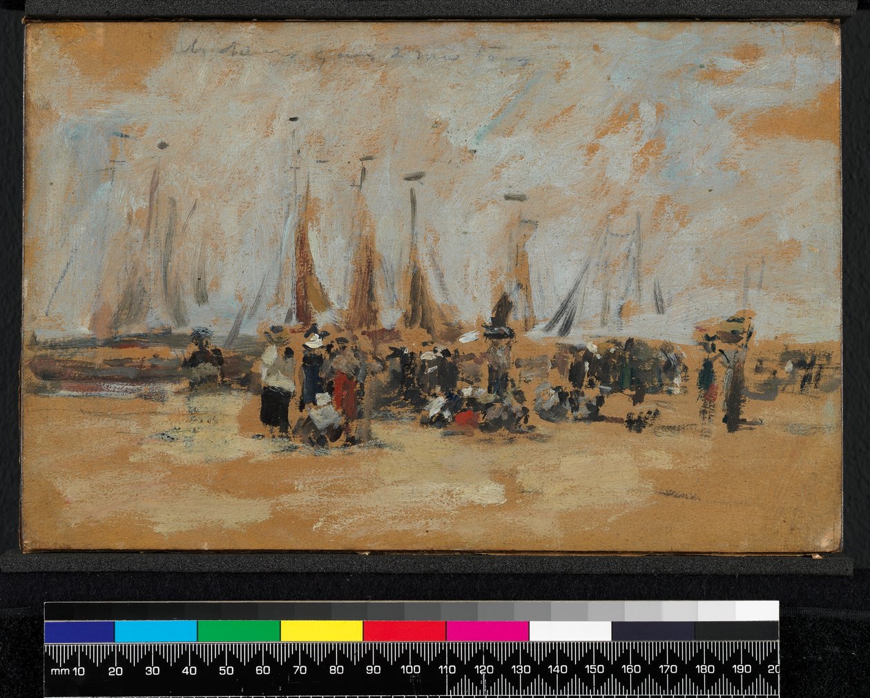 Cena de praia, possivelmente Harfleur, 1888-1895 de Eugene Louis Boudin