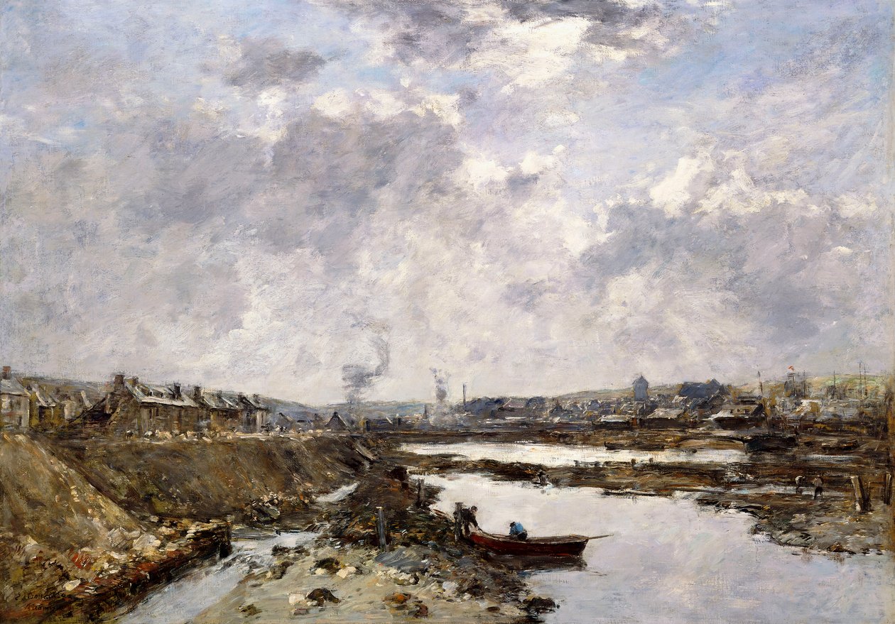 Fecamp, Arriere-Port em construção, 1883 de Eugene Louis Boudin