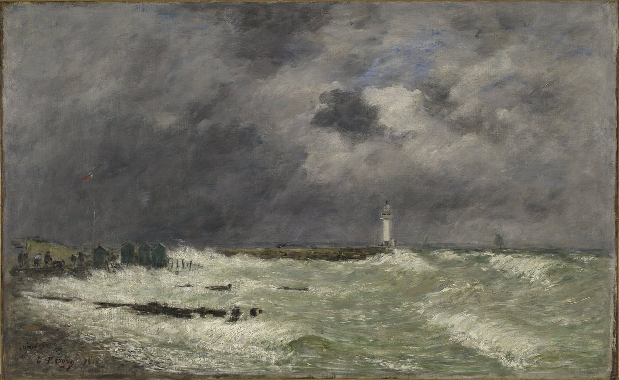 Vendaval em frente ao Frascati, Le Havre de Eugene Louis Boudin