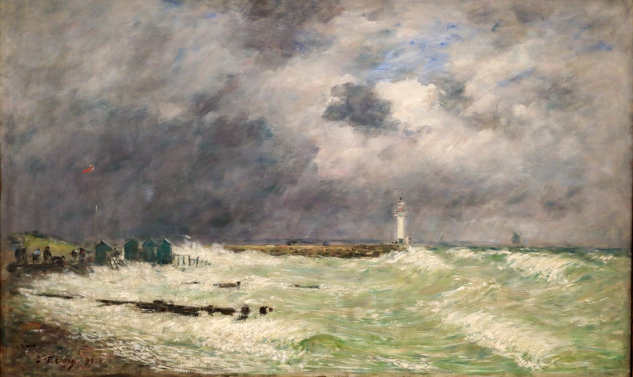 Rajada de vento em Frascati, Le Havre de Eugene Louis Boudin