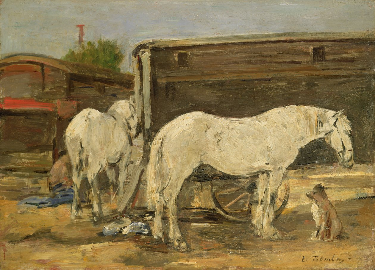 Cavalos Ciganos, c.1885-90 de Eugene Louis Boudin