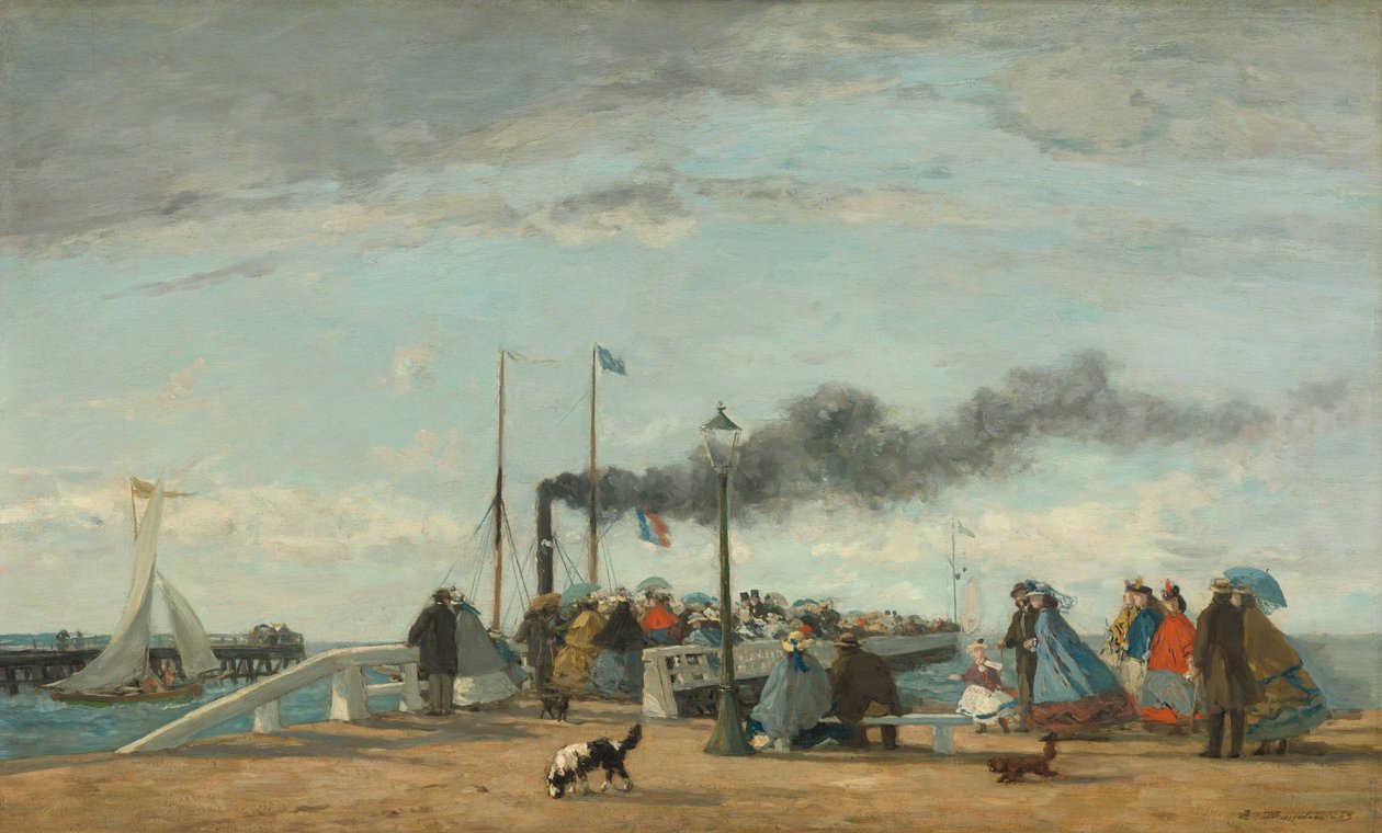 Cais e Cais em Trouville, 1863. de Eugene Louis Boudin