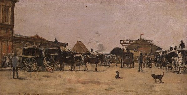 O Lugar de la Gare em Deauville de Eugene Louis Boudin