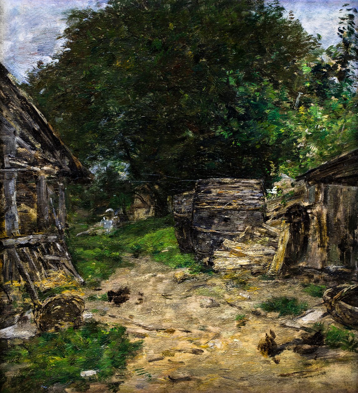 Paisagem. Interior de uma quinta de Eugene Louis Boudin