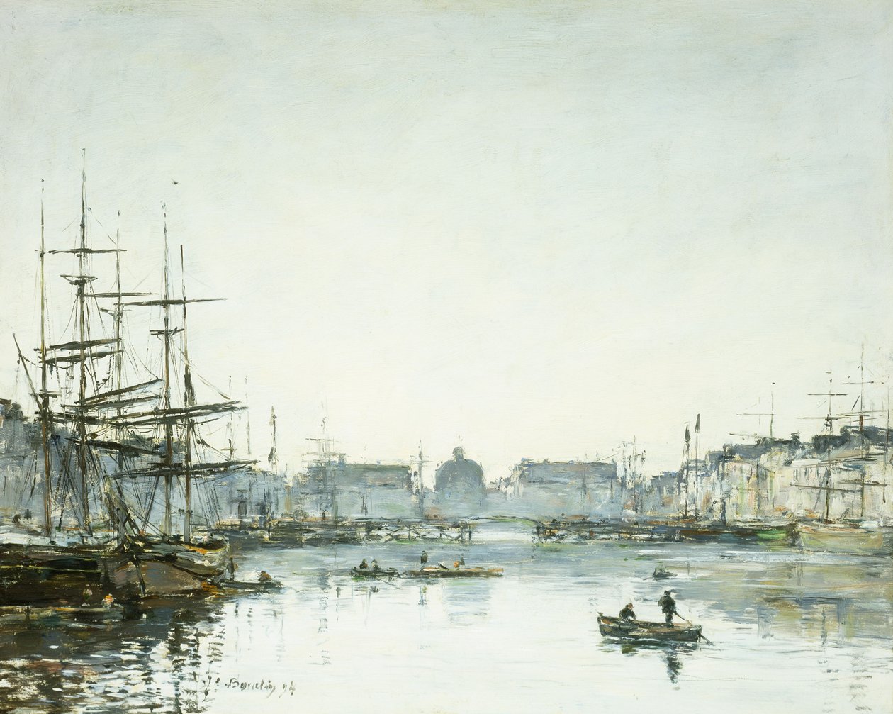 Le Havre, Bassin du Commerce, 1894 de Eugene Louis Boudin