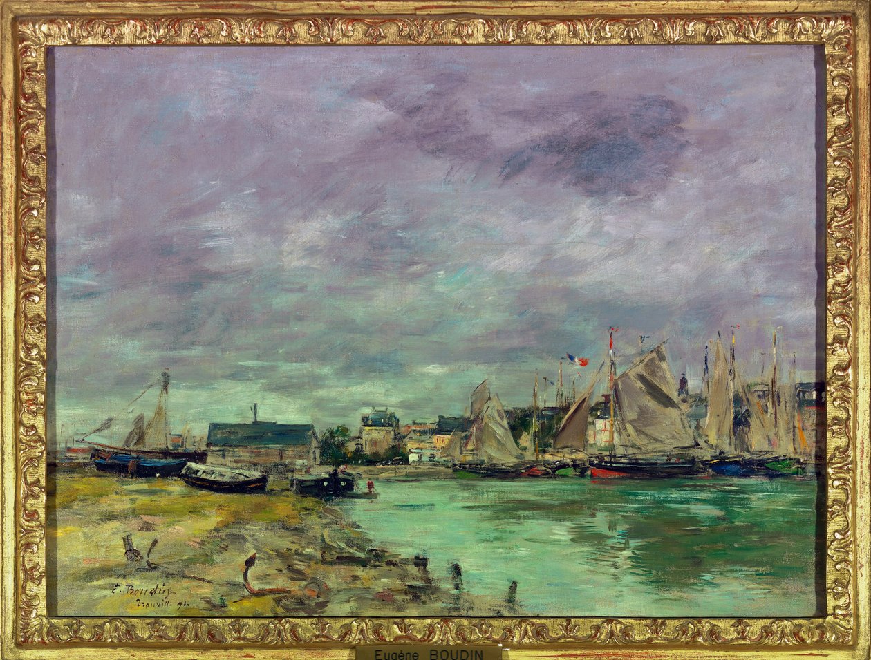 Le port de Trouville (Trouville-sur-Mer), Calvados Pintura de Eugene Louis Boudin (1824-1898) 1891 Dim 0,41 x 0,55 m Paris musee du Louvre Menção obrigatória: Donation Helene et Victor Lyon de Eugene Louis Boudin