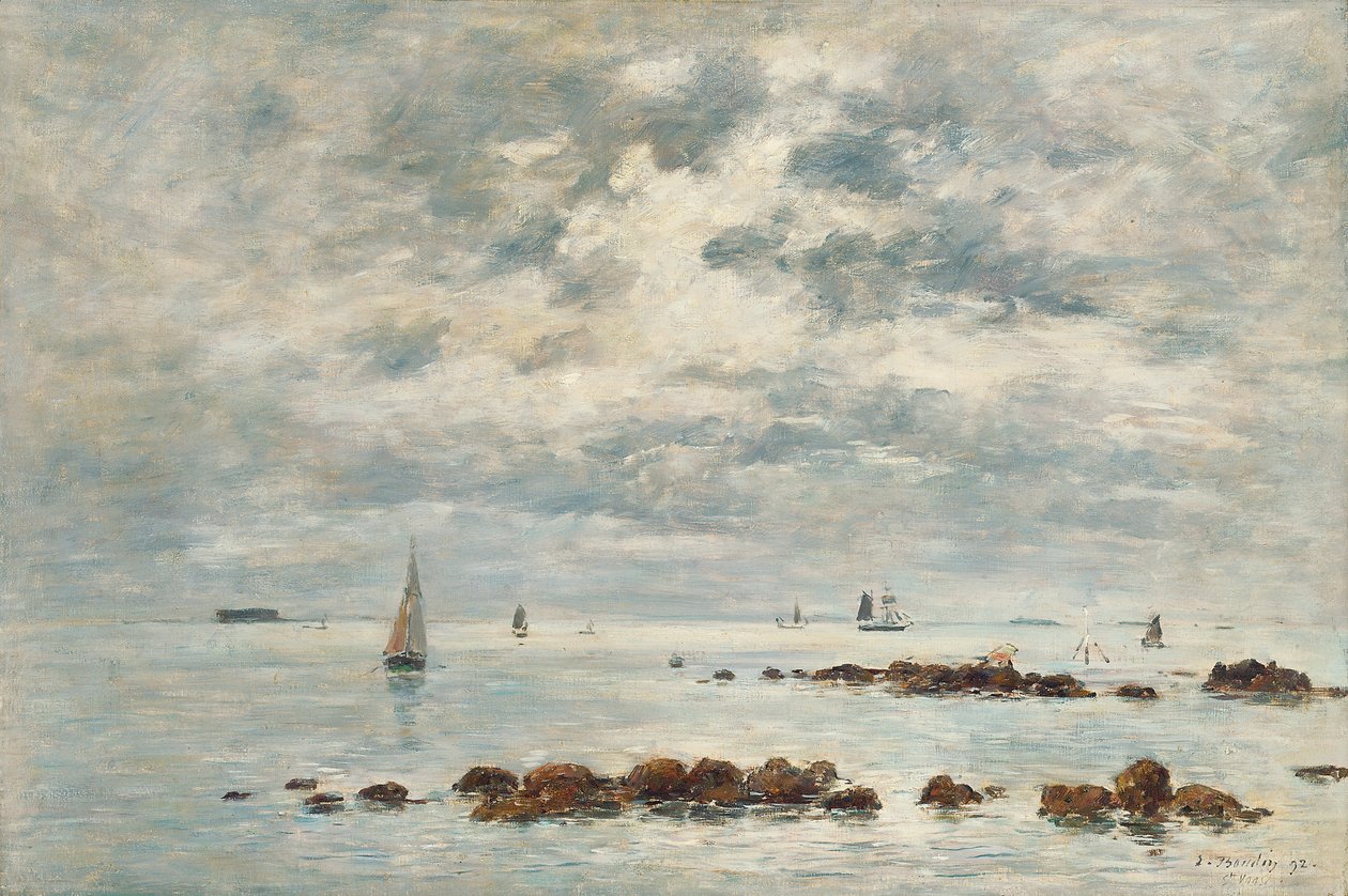 Maré baixa, Saint Vaast la Hougue, 1892 de Eugene Louis Boudin