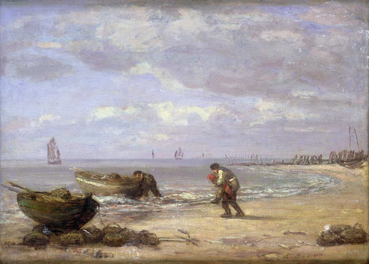 Maré baixa perto de Honfleur de Eugene Louis Boudin