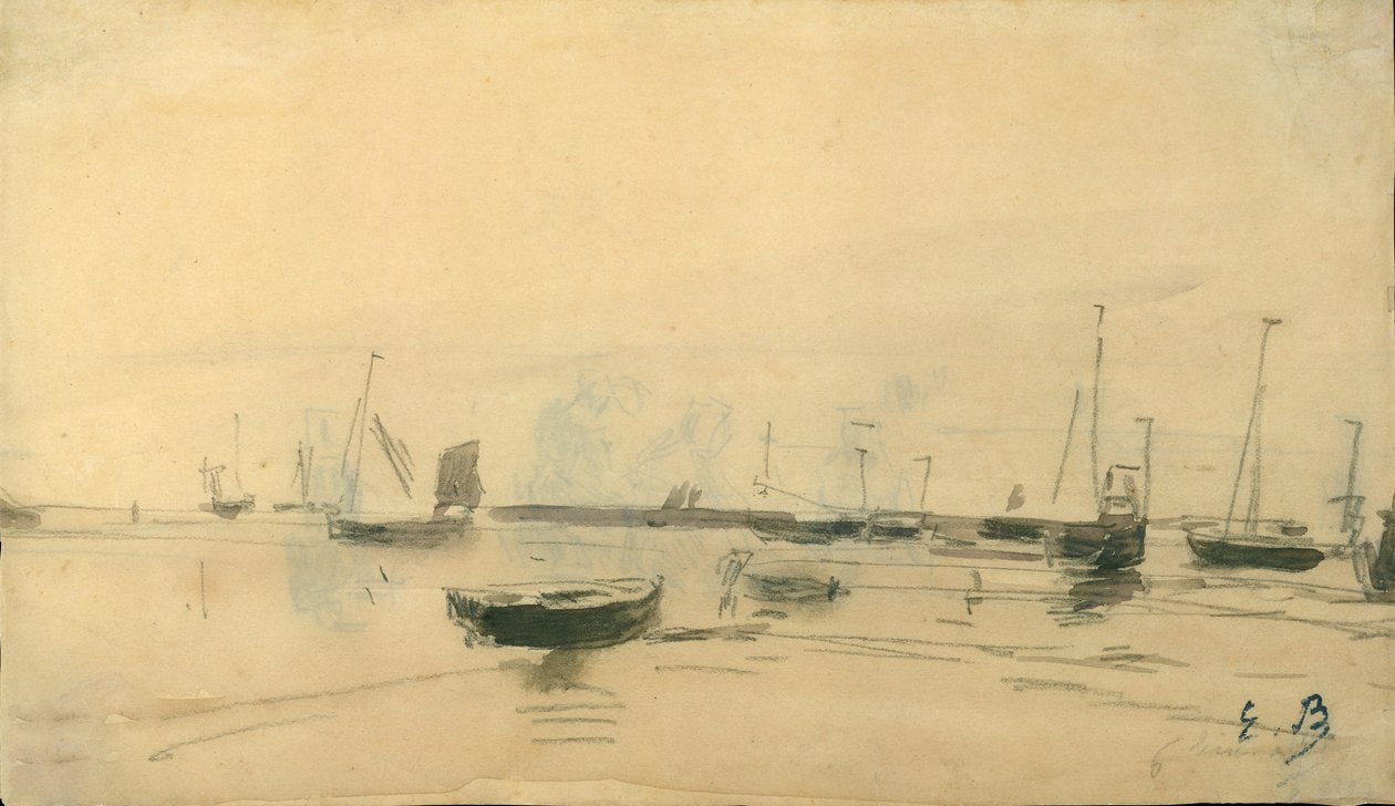 Cena marinha reto, 1870-85. de Eugene Louis Boudin