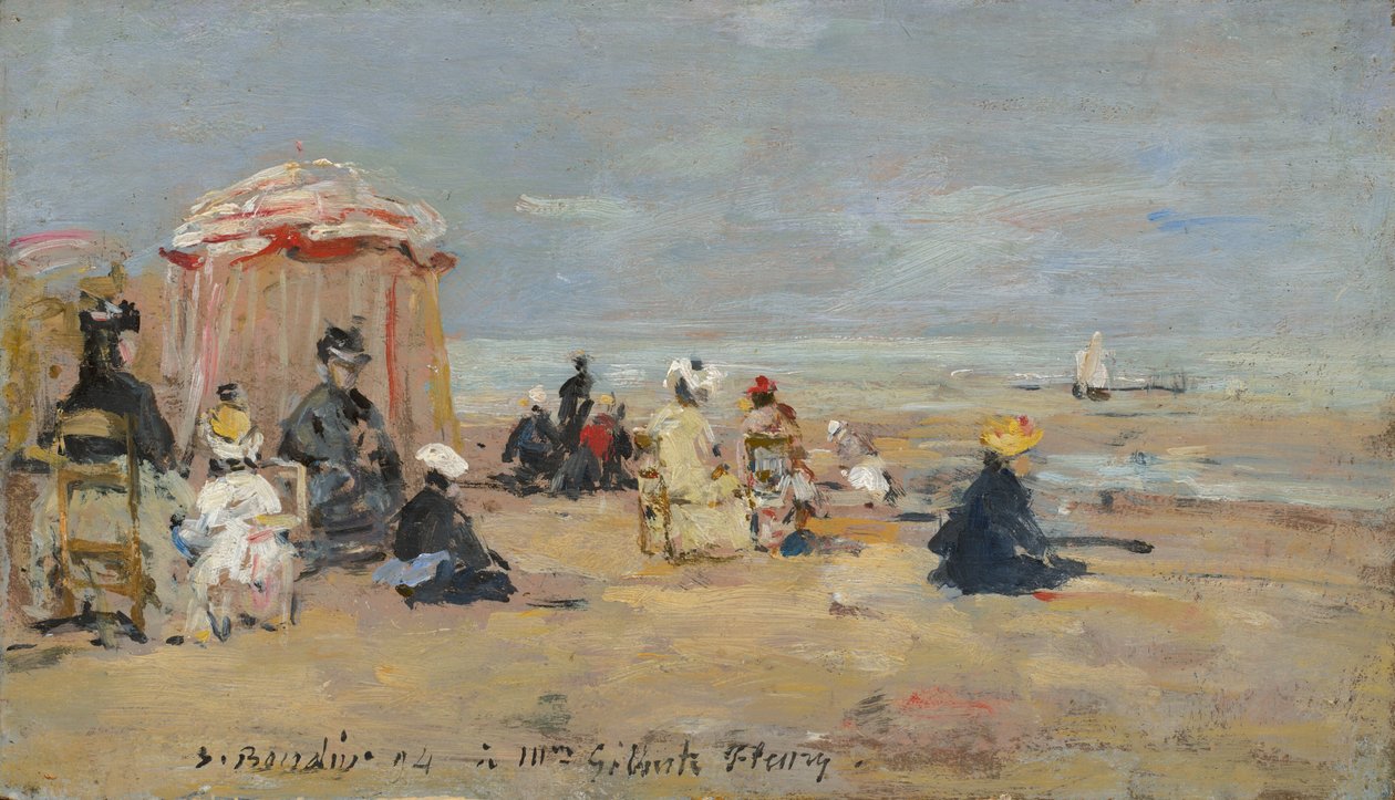 Na praia de Eugene Louis Boudin