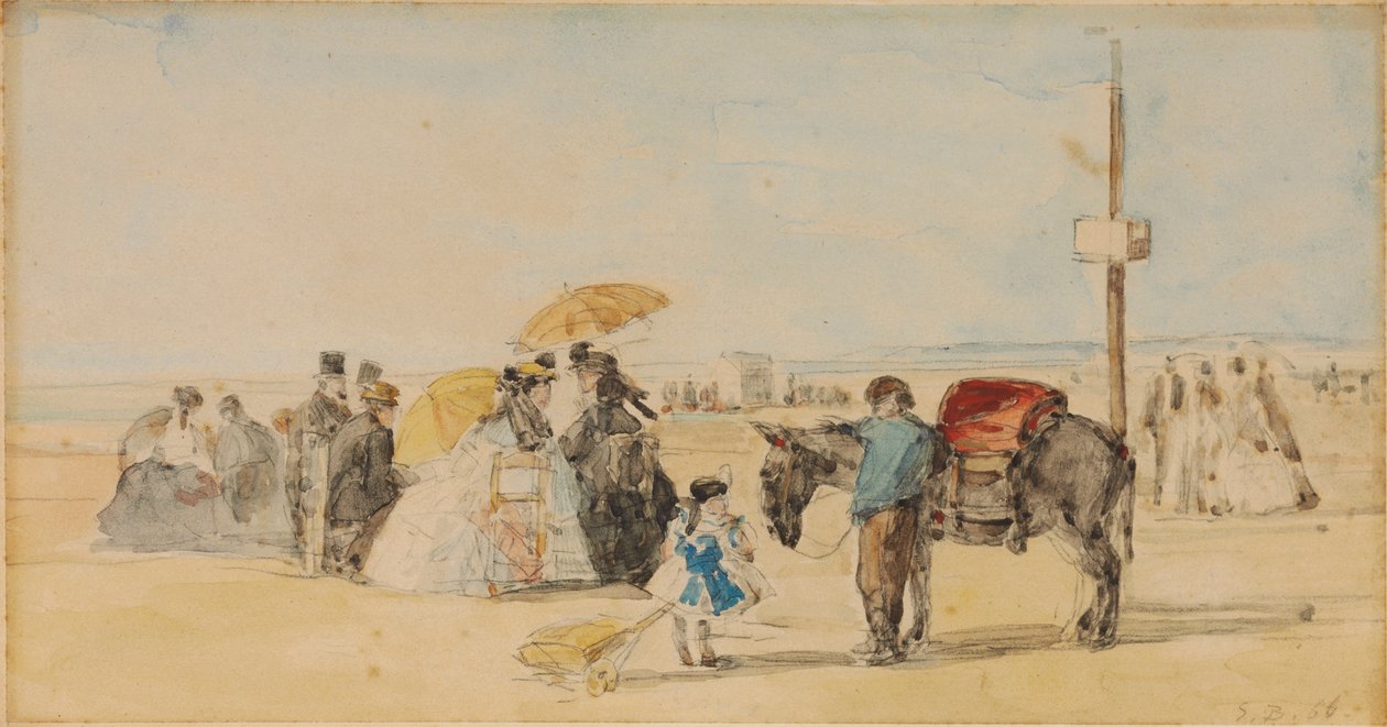 Na praia, 1866 de Eugene Louis Boudin