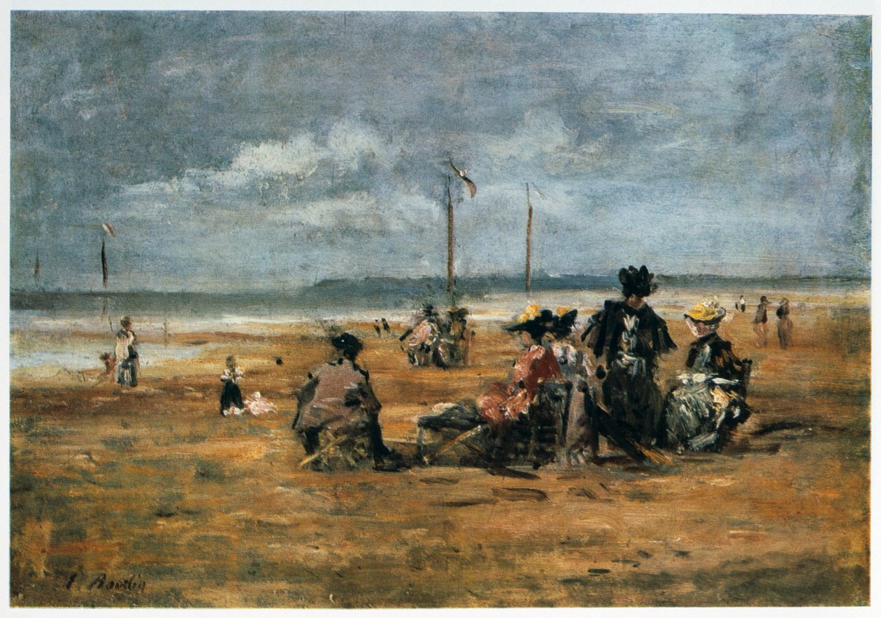 Na praia, 1880 de Eugene Louis Boudin