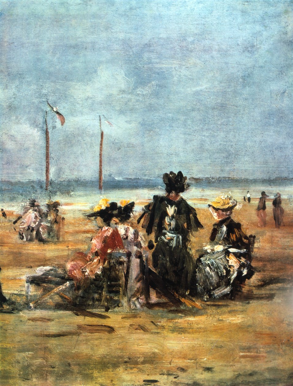 Na praia, detalhe, 1880 de Eugene Louis Boudin