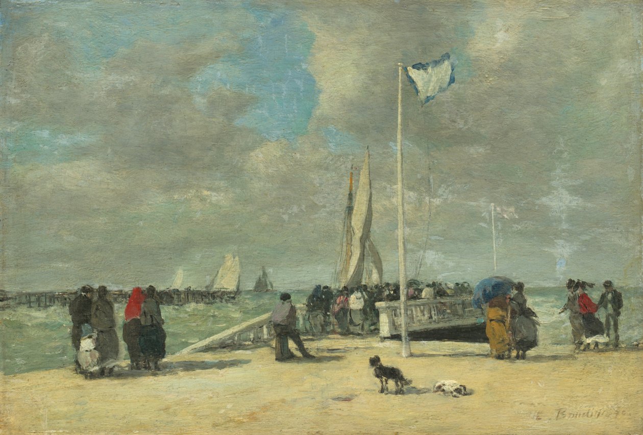 No cais, c. 18691870. de Eugene Louis Boudin