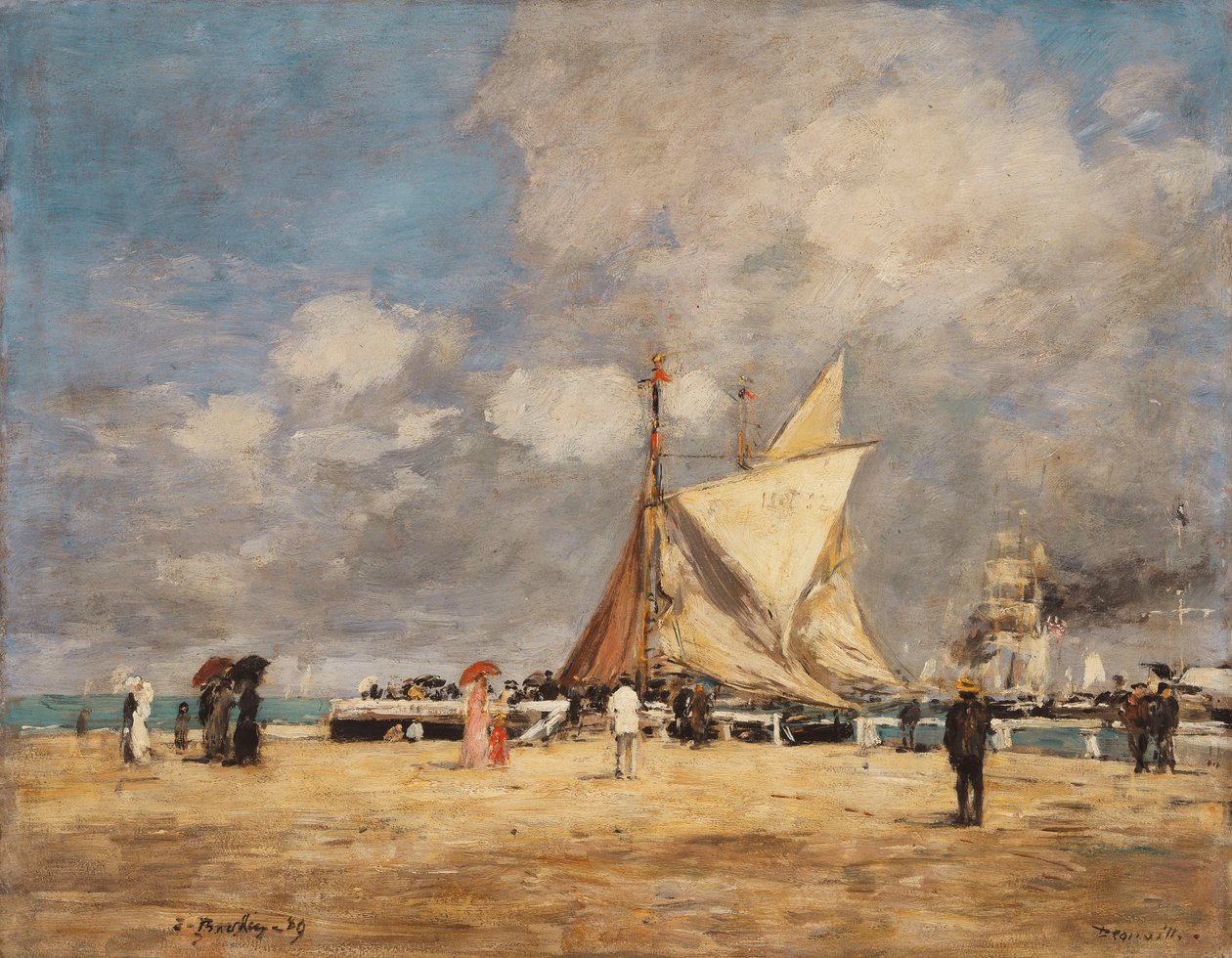 No cais, Deauville, 1889 de Eugene Louis Boudin
