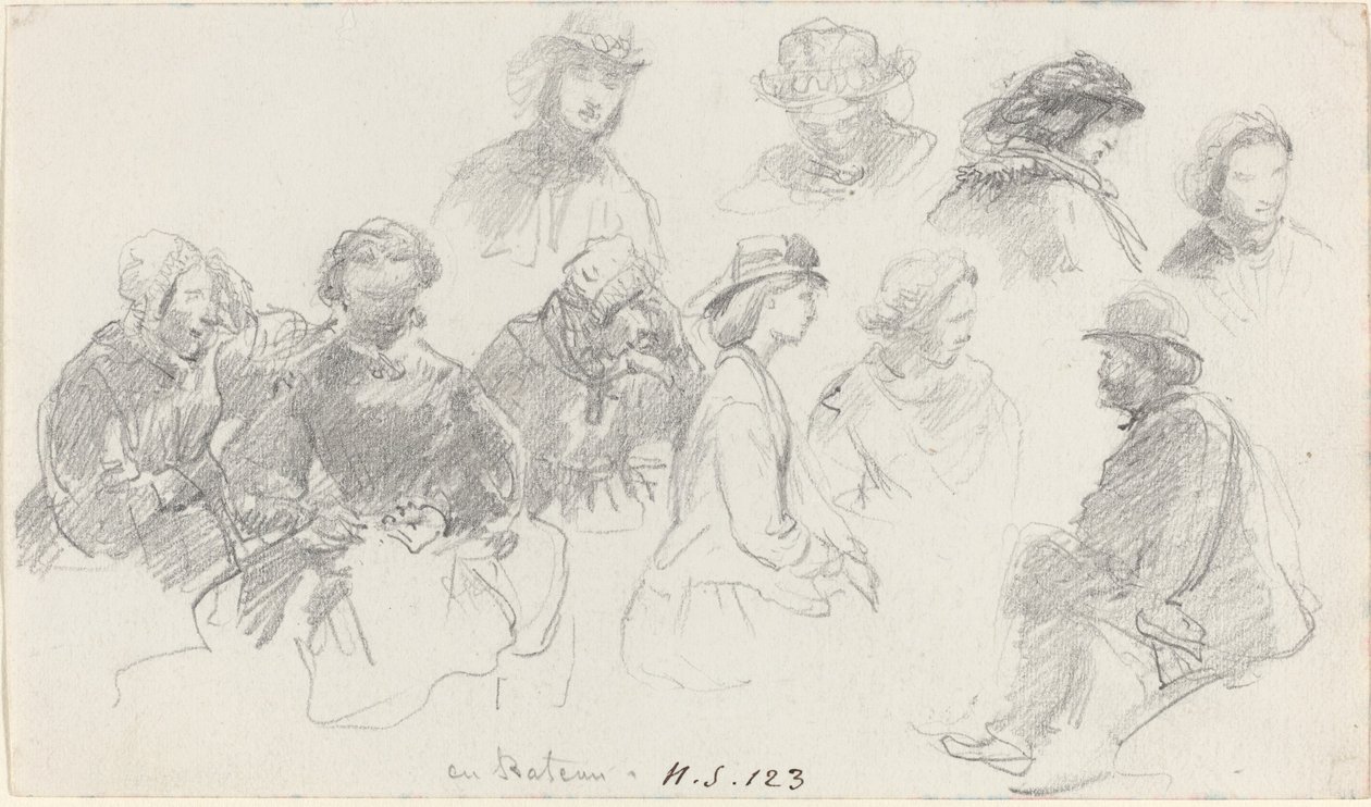 Passageiros a bordo, final do século XIX. de Eugene Louis Boudin