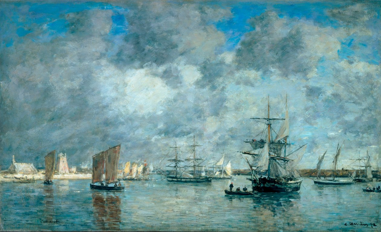 Porto de Camaret sur Mer (Camaret-sur-Mer). Pintura de Eugene Boudin (1824-1898) de Eugene Louis Boudin