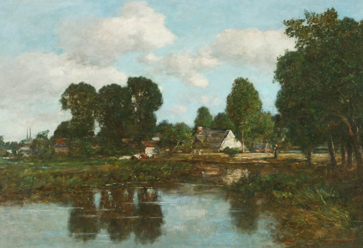 Pres de Quimper (óleo sobre painel) de Eugene Louis Boudin