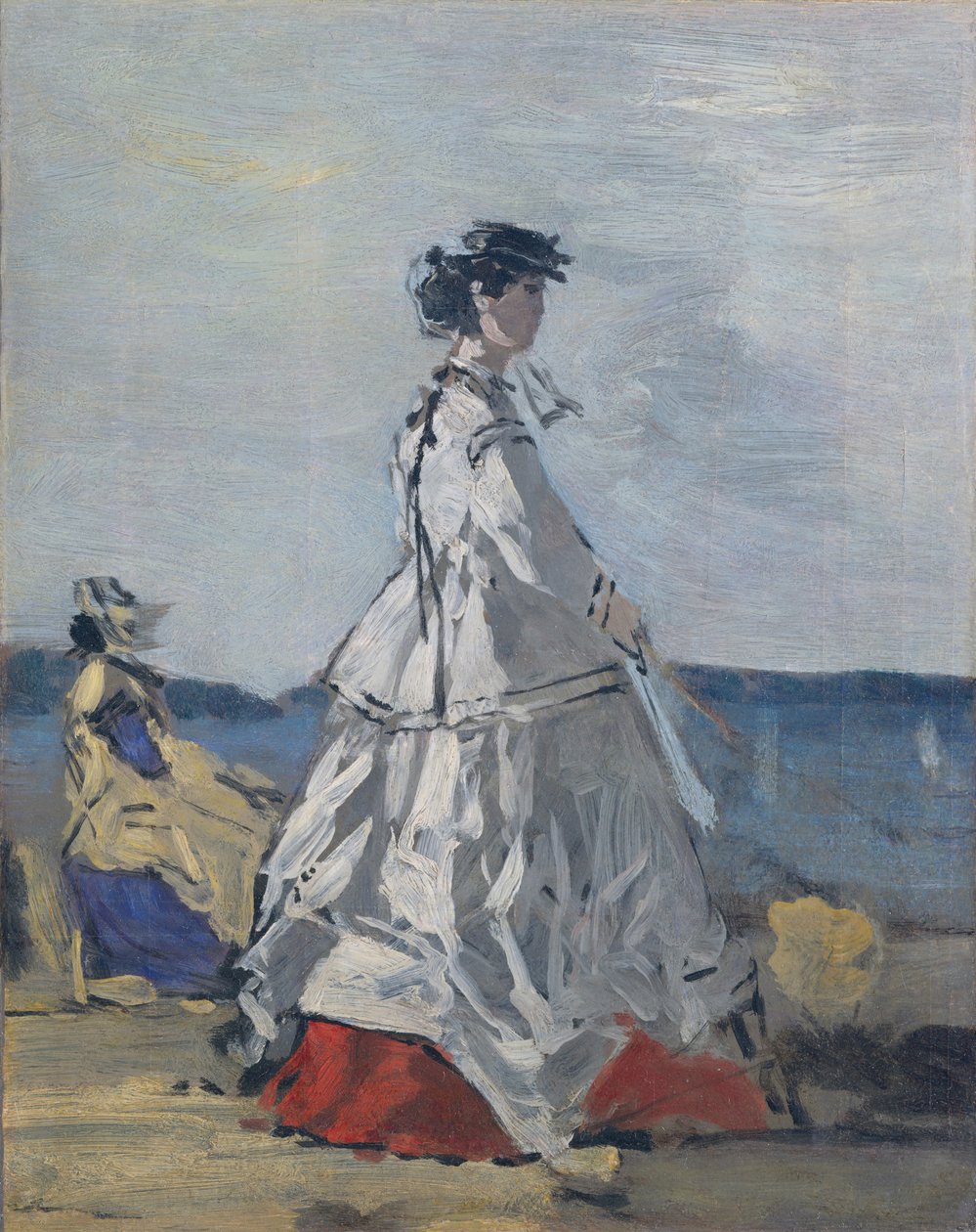 Princesa Pauline Metternich 1836-1921 na praia, ca. 1865-67. de Eugene Louis Boudin