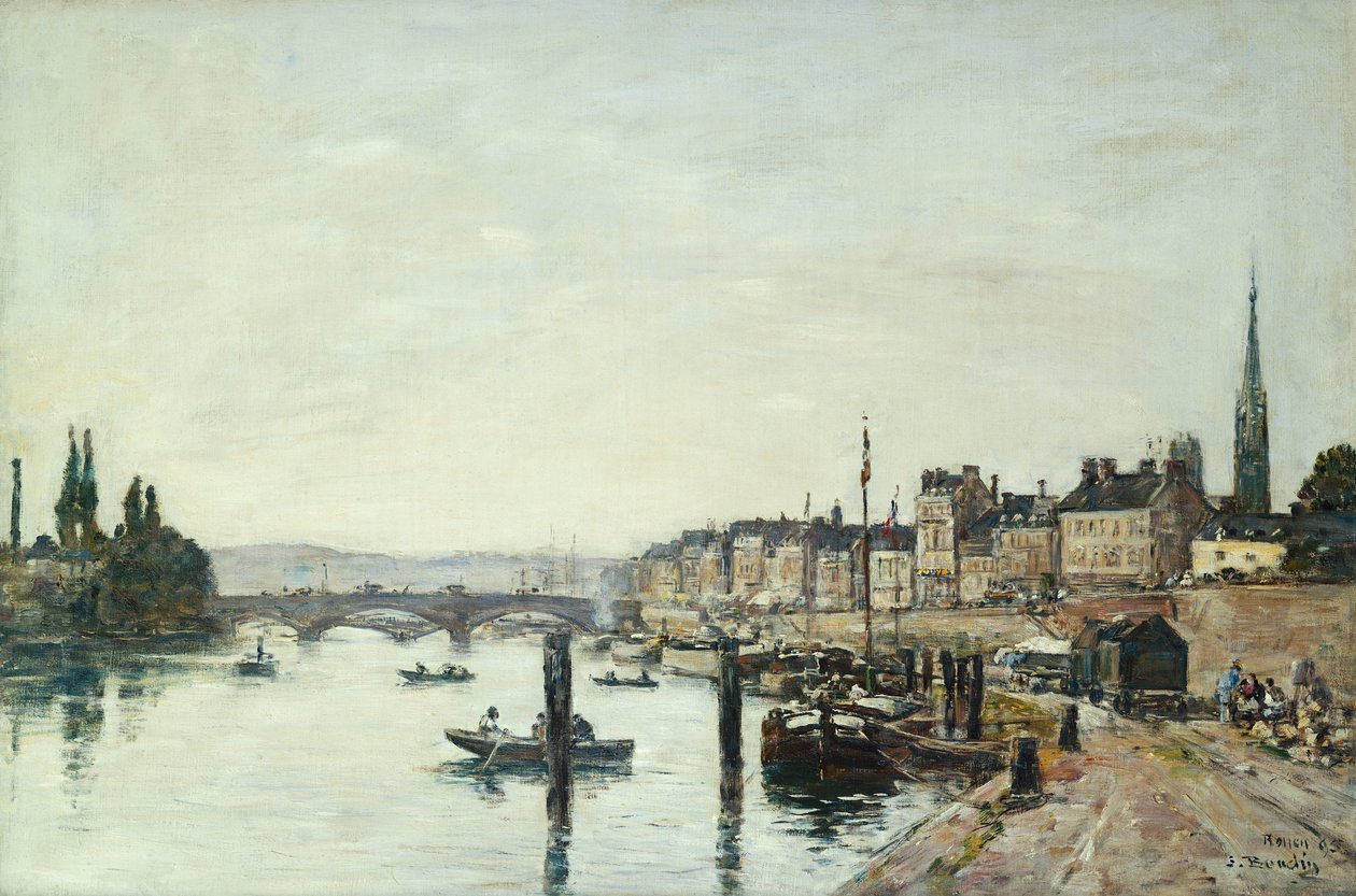 Rouen; O Sena e a Ponte Corneill, 1895 de Eugene Louis Boudin