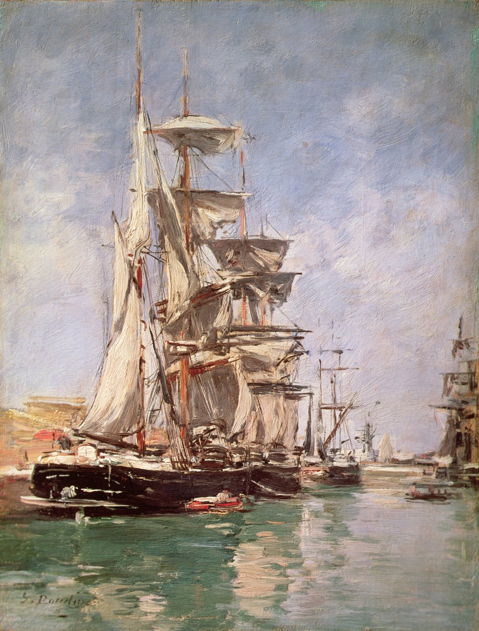 Barcos à Vela (óleo sobre tela) de Eugene Louis Boudin
