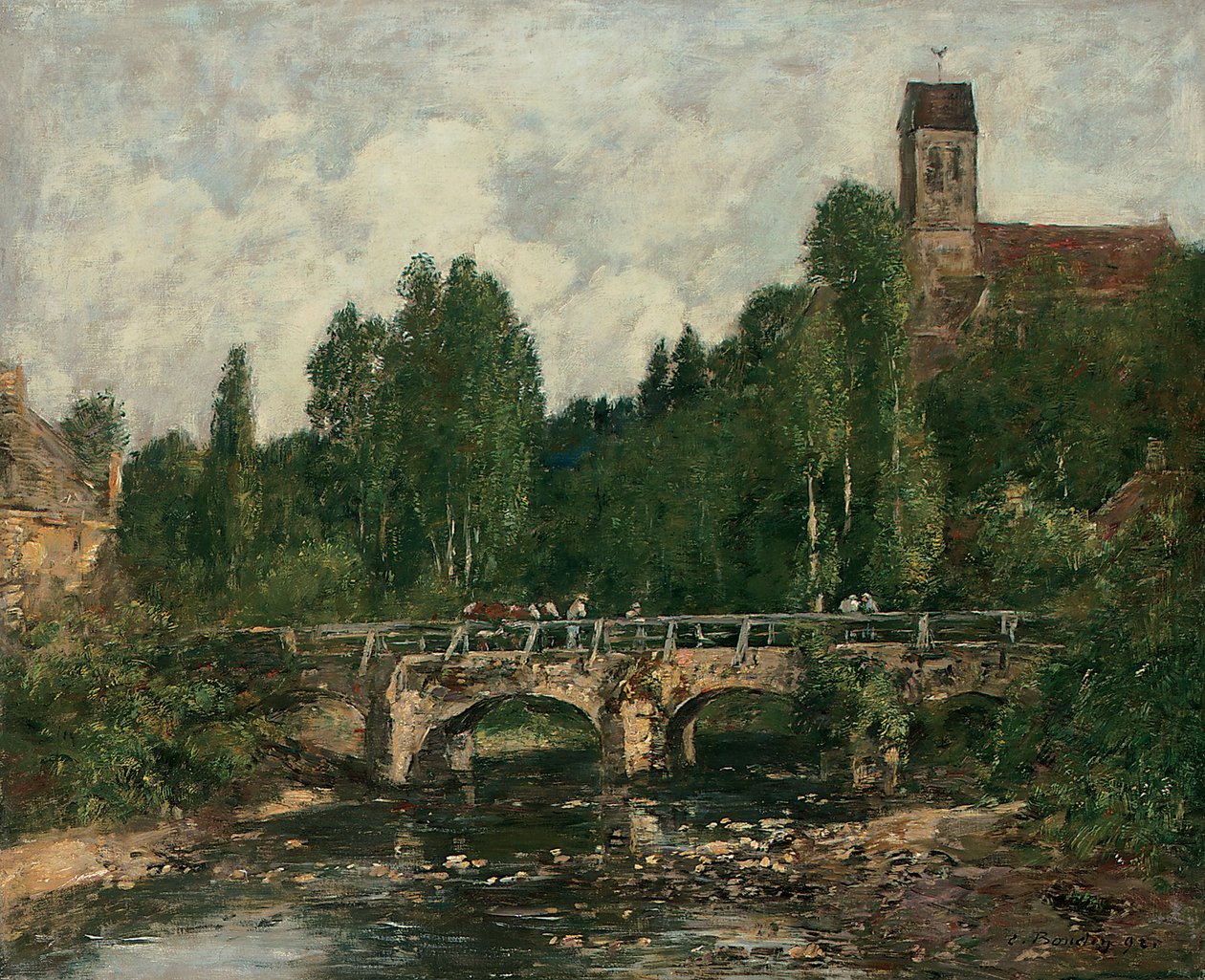 Saint-Cenery, a Igreja e a Ponte, 1892 de Eugene Louis Boudin