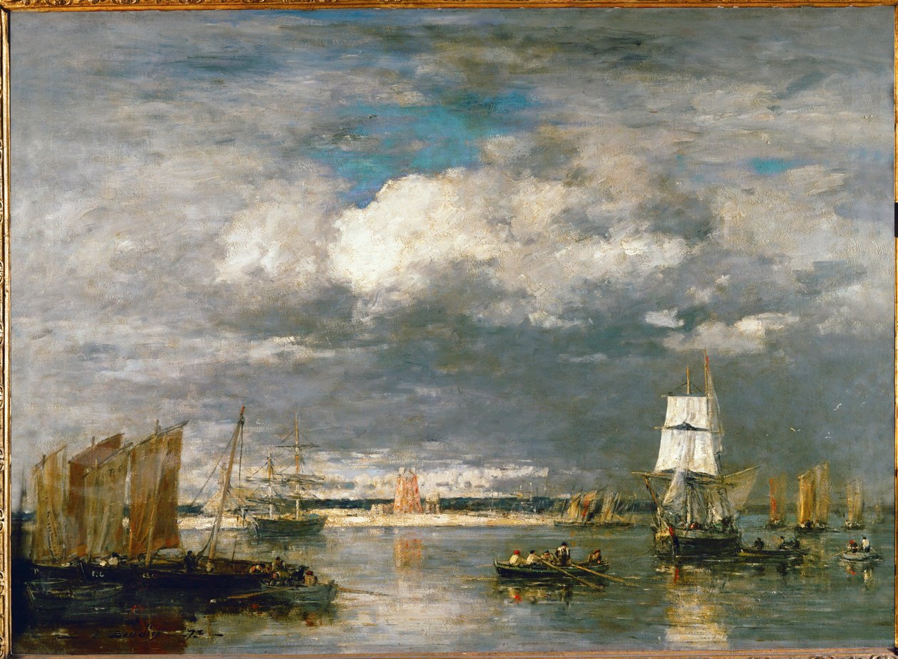 Tempestade no porto de Camaret (óleo sobre tela) de Eugene Louis Boudin