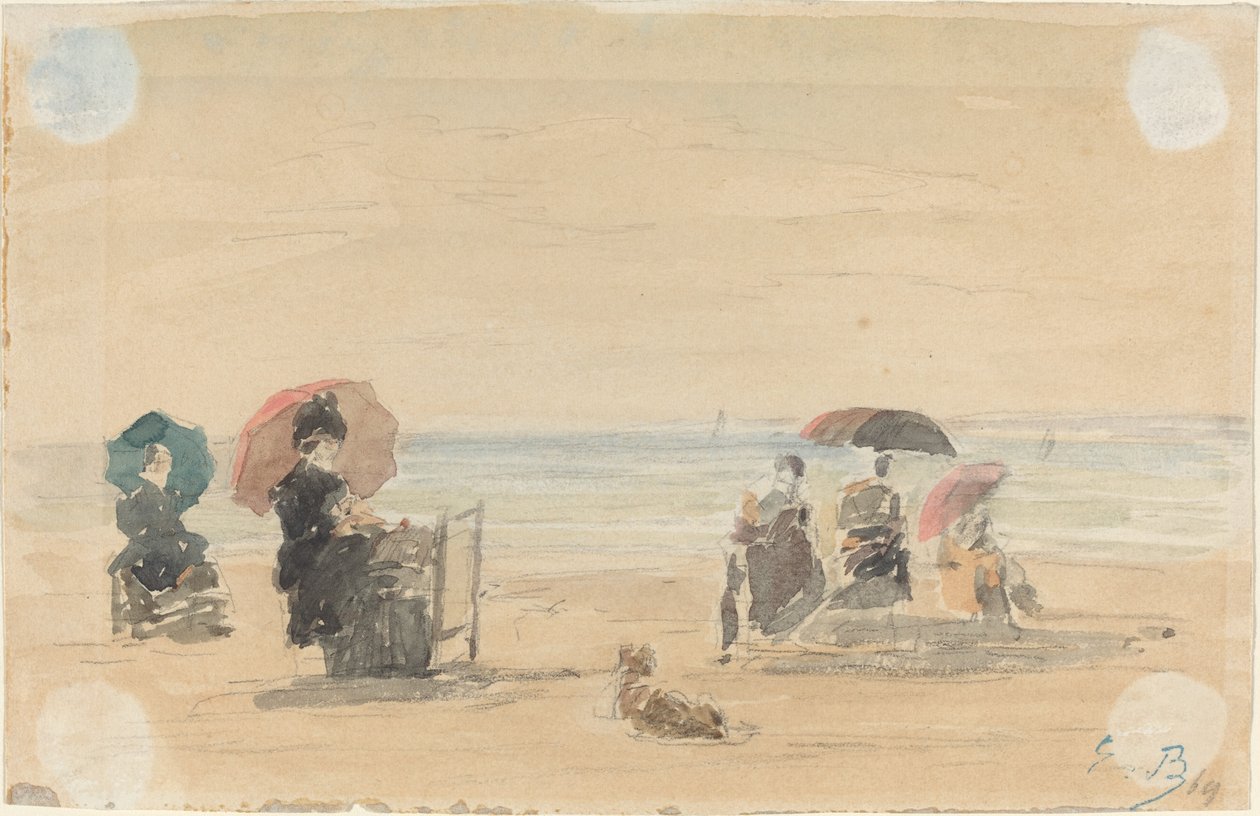 Sun Shades, Trouville, 1869. de Eugene Louis Boudin