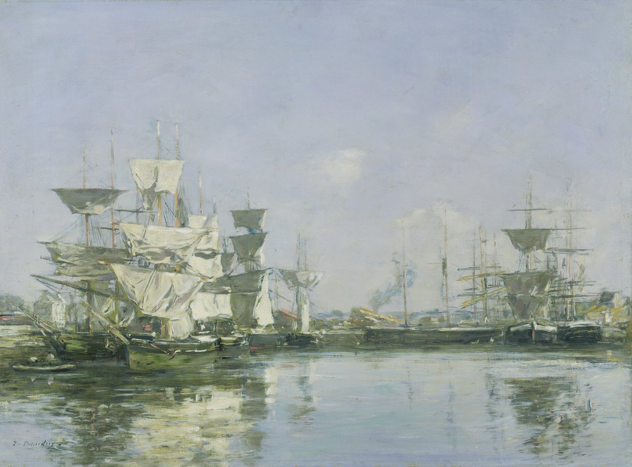 A bacia em Deauville, c.1880-85 de Eugene Louis Boudin