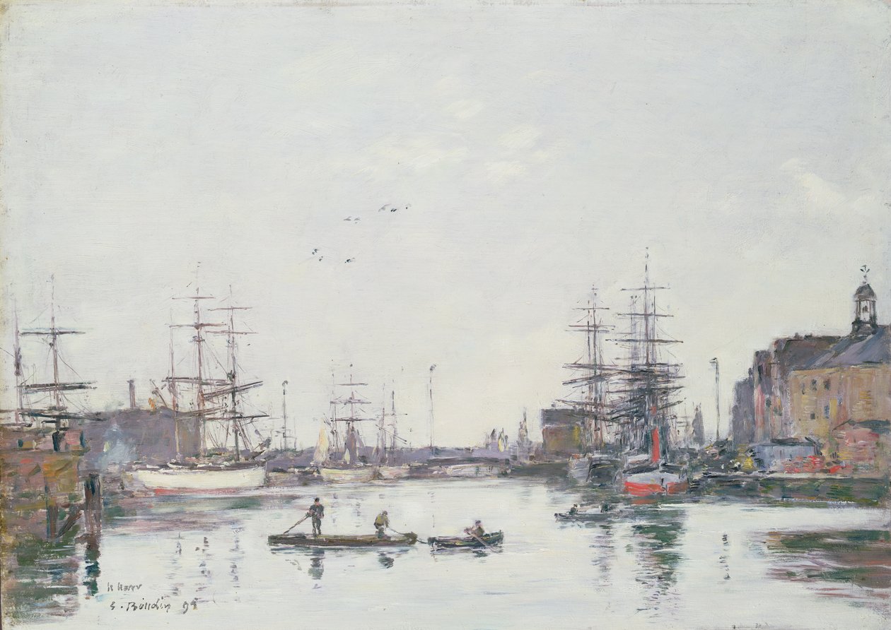 A Bacia do Barre, Le Havre, 1895 de Eugene Louis Boudin