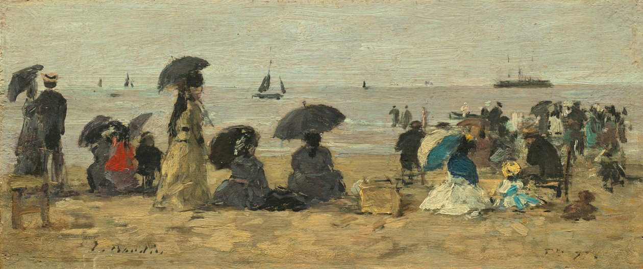 A Praia, 1877. de Eugene Louis Boudin
