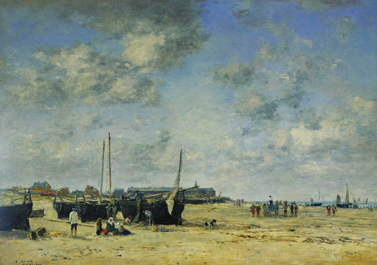 A praia de Berck; Praia de Berck, 1878 de Eugene Louis Boudin