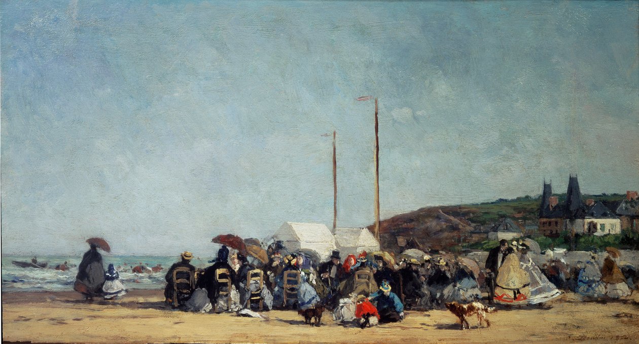A Praia em Trouville de Eugene Louis Boudin