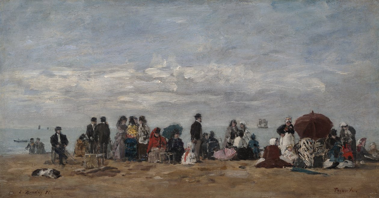 A praia em Trouville, 1871 de Eugene Louis Boudin