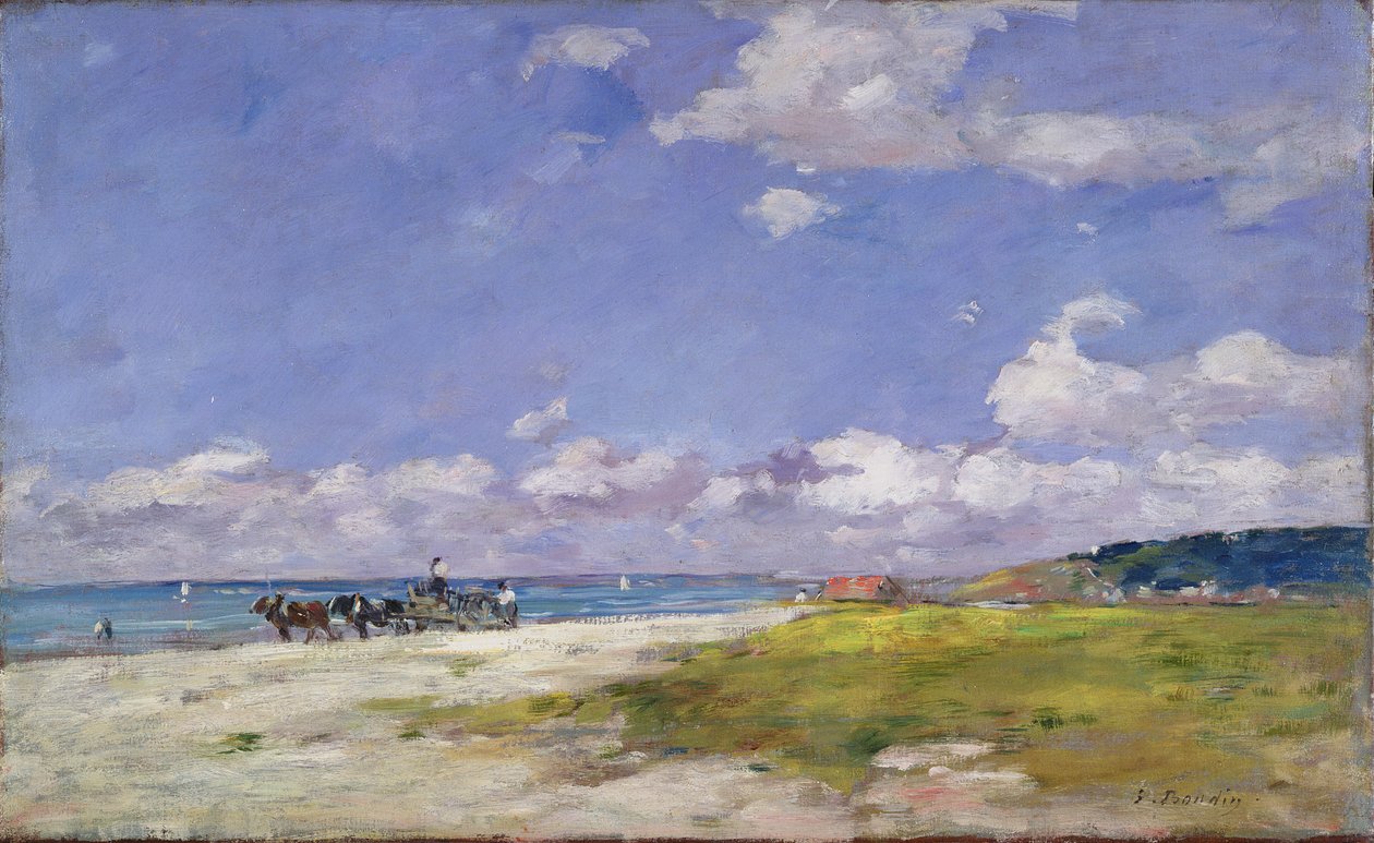 A praia em Trouville, c.1887-96 de Eugene Louis Boudin