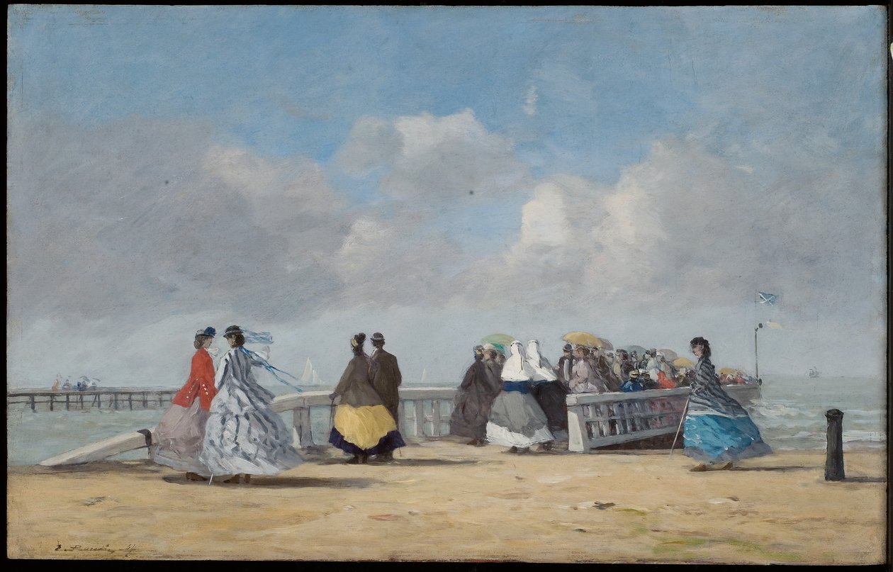 O cais em Trouville, 1864 de Eugene Louis Boudin