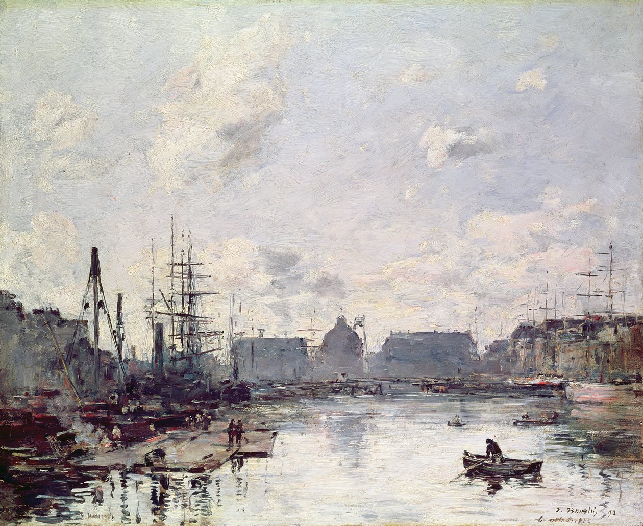 O porto de comércio, Le Havre, 1892 de Eugene Louis Boudin