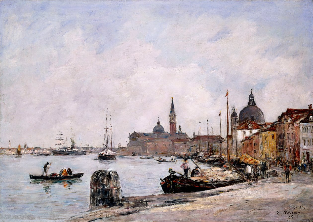 O cais de Giudecca, Veneza, 1895 de Eugene Louis Boudin